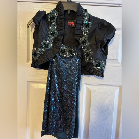 CUSTOM UNIQUE Sequin Performance Dance Top XS - Picture 6 of 7